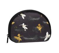 Mini sac de rangement en forme de plume dansante avec fermeture éclair pour pièces de monnaie, clés, vous pouvez également ranger tous les petits objets que vous voulez, Noir , Taille unique, Pochette