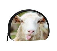 Mini sac de rangement portable avec langue de mouton coquin, mignon animal mignon, élégant et compact, adapté pour un transport quotidien, Noir , Taille unique