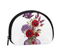 Mini sac de rangement portable en forme de coquelicot avec imprimé fleur de coquelicot