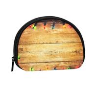 Mini sac de rangement portable en forme de coquillage avec impression de tableau lumineux coloré