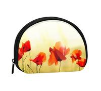 Mini sac de rangement portable en forme de coquillage avec imprimé fleur sous le soleil