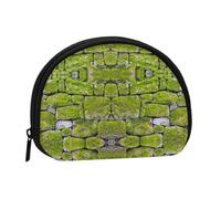 Mini sac de rangement portable en forme de coquillage avec imprimé pavé de pierre de mousse
