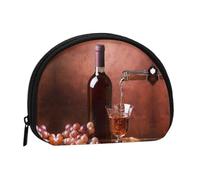 Mini sac de rangement portable en forme de coquillage avec imprimé restaurant