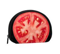 Mini sac de rangement portable en forme de coquillage avec imprimé tranche de tomate