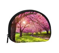 Mini sac de rangement portable en forme de coquillage avec imprimé verger rose