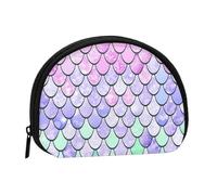 Mini sac de rangement portable en forme d'écailles de sirène, élégant et compact, adapté pour un transport quotidien, Noir , Taille unique