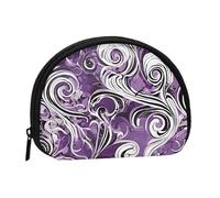 Mini sac de rangement portable en polyester imprimé The Sea Witch - En forme de coquillage - Pour pièces de monnaie, Noir , Taille unique