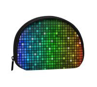 Mini sac de rangement portable imprimé carré coloré en forme de coquillage petit portefeuille pour pièces de monnaie sac de rangement