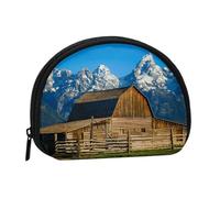 Mini sac de rangement portable imprimé parc en forme de coquille, petit portefeuille pour pièces de monnaie