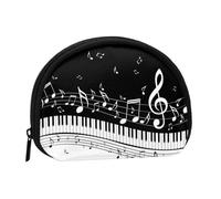 Mini sac de rangement portable pour clés de piano avec notes de musique en forme de coquillage