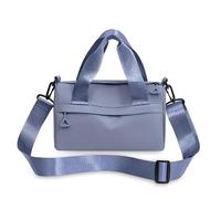 Mini sac de sport pour femme, mini sac de sport en nylon, imperméable, léger avec fermeture éclair, sac fourre-tout avec sangle réglable, 24,1 x 11,9 x 14 cm, bleu, sfas