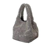 Mini sac de transport en strass pour femmes blingbling scintillant portefeuille cristal embrayage sacs à main argent fête bal mariage, Argent (Silver), Taille unique