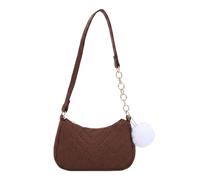 Mini sac feutre femme, bandoulière, V Stitch, fermeture éclair | Pendentif boule de fourrure décontracté Sac à main quotidien pour les déplacements quotidiens