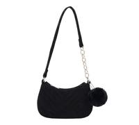 Mini sac feutre femme, bandoulière, V Stitch, fermeture éclair | Pendentif boule de fourrure décontracté Sac à main quotidien pour les déplacements quotidiens