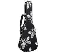Mini sac peint à la main Black Bee 41 106,7 cm pour guitare acoustique avec bandoulière réglable et crochet arrière, convient pour guitares électriques, basses, guitares classiques, ukulélé, Mini