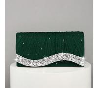Mini sac pochette carré plissé brillant avec chaîne, sac de soirée orné de strass, parfait pour assortir avec les robes de bal des femmes, les accessoires de bal, les robes à paillettes, les robes bri
