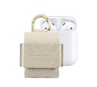 Mini Sac pour AirPods 1 / 2 Modèle Flo Texturé Zébré avec Mousqueton Beige