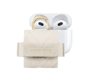 Mini Sac pour AirPods 3 Modèle Flo Texturé Zébré avec Mousqueton Beige