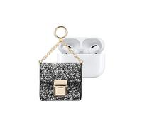 Mini Sac pour AirPods Toute Génération Modèle Cosmo Etincelante avec Chaîne Noir / Argent
