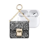 Mini Sac pour AirPods Toute Génération Modèle Cosmo Étincelante avec Chaîne IDEAL OF SWEDEN Noir / Argent gris G