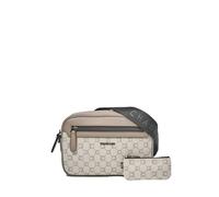 Mini sacoche en toile enduite siglÃ©e garnie cuir Chabrand Icone Gris TU