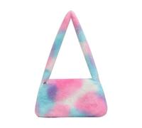 Mini sacs à bandoulière imprimé vache for femmes, main en peluche imprimés, d'hiver sous les bras, fourre-tout moelleux(M Small)