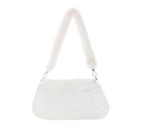 Mini sacs à bandoulière imprimé vache for femmes, sacs à main en peluche imprimés, sacs à main d'hiver en peluche sous les bras, fourre-tout moelleux(03)