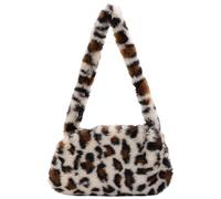 Mini sacs à bandoulière imprimé vache for femmes, sacs à main en peluche imprimés, sacs à main d'hiver en peluche sous les bras, fourre-tout moelleux(G Small)