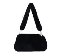 Mini sacs à bandoulière imprimé vache for femmes, sacs à main en peluche imprimés, sacs à main d'hiver en peluche sous les bras, fourre-tout moelleux(01)
