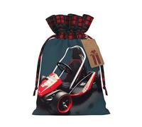 Mini sacs en lin avec cordon de serrage Motif kart