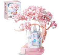 Mini Sakura Arbre Maison Construire Bloc Set, 519 Pièces Mini Kit de Construction de Cabane dans Les Arbres, MOC Modulaire Maison Architecture Blocs, Mini Botanique Collection Jeux de Construction