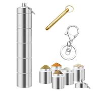 Mini salière 5 en 1 pour les déplacements, mini pots à épices étanches et légers en aluminium avec cuillère, pots à épices portables pour barbecue, voyage et cuisine, accessoires d'épices de camping