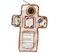 Mini sanctuaire souvenir fabriqué à la main - Sanctuaire de poche portable pour dévotion personnelle et retraite spirituelle - Sanctuaire de voyage rouge avec insert argenté - Foi symbolique et