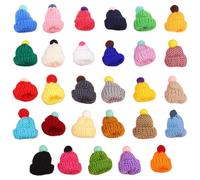 Mini Santa Hat pour l'artisanat 100pcs Couleur Assorti Mini Chapeaux de Noël avec Une Jolie Boule de Laine en Peluche en Tricotage en Tricotage -Chapeaux pour Les Fournitures d'artisanat