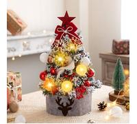 Mini Sapin De Lumineux LED, 45cm Petit Sapin De Noel Artificiel, Alimenté par Batterie Sapin De NoëL DéCoré pour Chambre (Blanc)