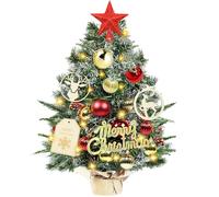 Mini Sapin de Noël Artificiel, 45CM Petit Arbre de Noël avec des lumières LED, Mini Sapin de Noël avec éclairage LED, Mini Desktop Arbre Décoration, Décoration de Noël pour la Maison et Les Fêtes