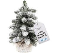 Creative Home Sapin de Noël Artificiel Enneigé 30 cm | Effet Neige | Branches Blanches Floquées | Décoration de Noël pour Table, Rebord de Fenêtre, Bureau | Intérieur, Extérieur