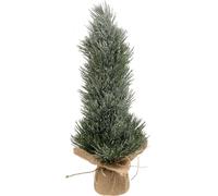 Mini sapin de Noël artificiel, enneigé dans un sac en jute, décoration d'hiver, décoration de table H41cm