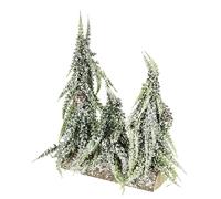 Mini Sapin de Noël Artificiel givré et enneigé sur Pied en Bois Décoration de Table Blanc