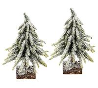 Mini Sapin de Noël Artificiel givré et enneigé sur Pied en Bois - Petit Sapin de Noël - Décoration de Table - Petit Sapin de Noël Blanc - Décoration de Noël - Sapin Artificiel de l'Avent