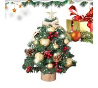 Mini sapin de Noël artificiel lumineux de 45,7 cm, pour maison, appartement, bureau, chambre à coucher, salon, table basse, bibliothèque, table de nuit, dortoir, amateurs d'artisanat