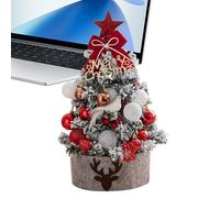 Mini sapin de Noël | Décoration de table de 45 cm avec lumière DEL | Décorations floquées pour table de vacances, cheminée, fenêtre, porte, porche, affichage d'hiver
