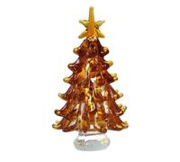 Mini Sapin de Noël Incassable Élégant Antidérapant Fait à la Main | Statue en Verre pour Centre de Table Pièce Maîtresse Artisanale pour Sapin de Noël Maison Salon Chambre Cheminée Table Brun