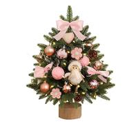 Mini Sapin de Noël Lumineux 45 cm/60 cm, Magnifique Sapin de Table for décoration d'intérieur et de Bureau(Roze,45CM)