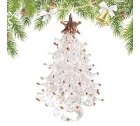 Mini sapin de Noël miniature en verre - Figurines de sapin de Noël - Bijou pour salon, cheminée, intérieur, table, maison, chambre à coucher, lieu de travail