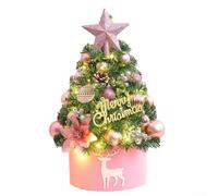 Mini sapin de Noël pour l'âge avec décoration. Pour toutes les pièces et les étoiles, convient pour une décoration festive pour les bureaux, pour les arts ou les coins confortables (45 cm, rose)