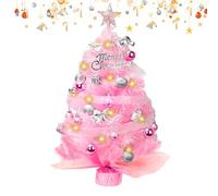 Mini Sapin de Noel, Sapin de Noel Lumineux LED 60cm Rose Sapin Noel Artificiel avec éclairage LED Sapin de Noel Petit avec Ornements, pour Table Bureau Accueil Décoration, Decoration Noel