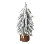 Mini Sapin De Noël, Sapin Noël En Pot, Base En Bois Naturel, Décoration De Table, Idéal Pour Les Décorations De Noël Au Bureau Et À La Maison(Style A,20cm/7.9in)