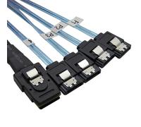 Mini SAS interne 36 broches SFF8087 avec W/loquet, 7 broches SATA femelle (x4), disque dur avec câble de 0,5 m.