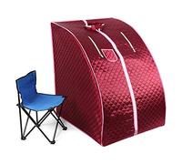 Mini sauna à vapeur mobile - Cabine chauffante - 1000 W - Sauna à vapeur domestique - 99 x 88 x 76 cm (rouge)